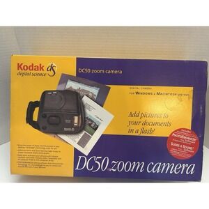 Kodak DS Digital Science DC50 Zoom Digital Camera + Box & Access. *READ*